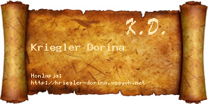 Kriegler Dorina névjegykártya