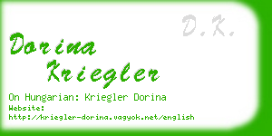 dorina kriegler business card